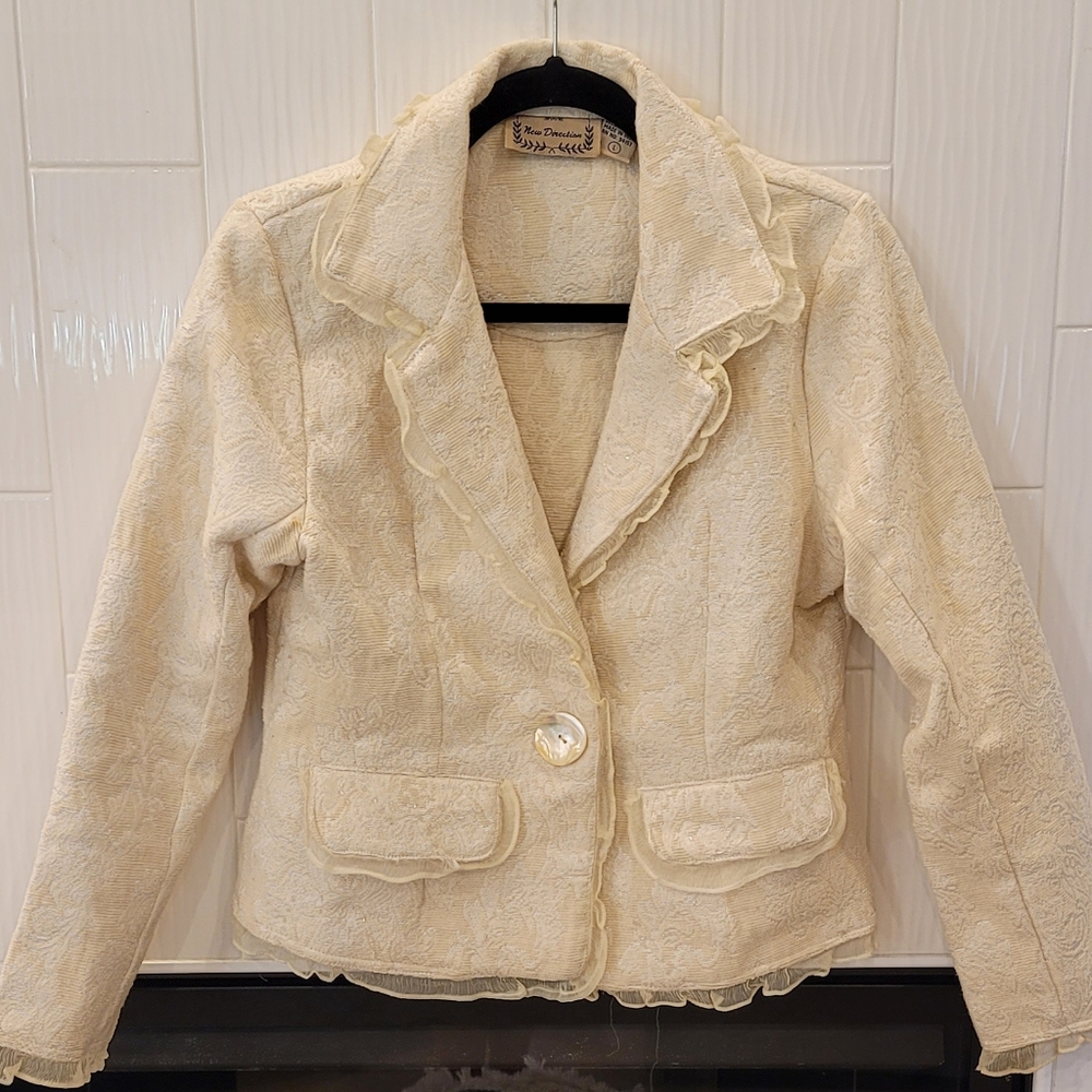 Womens New Directions Brocade Blazer Size L